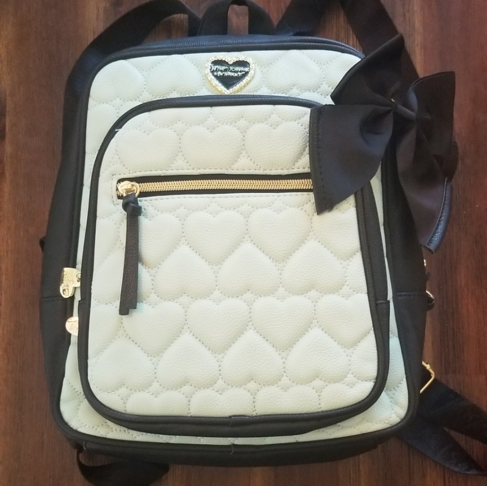 Betsey Johnson mint and black backpack